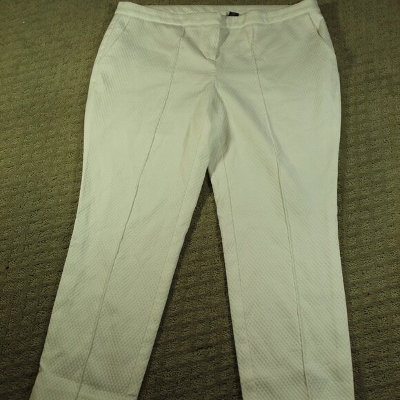NWOT Cynthia Rowley Sz 10 PRISTINE White Quilted Pants - Picture 1 of 6